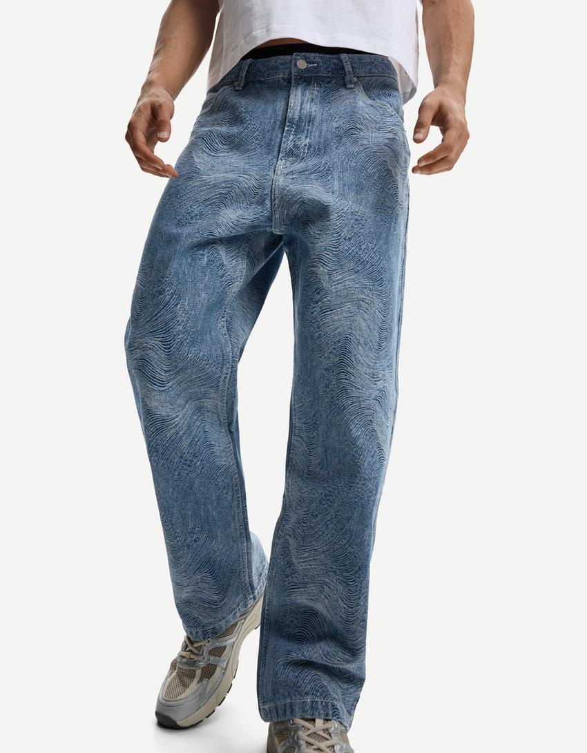 BAGGY PRINTED JEANS