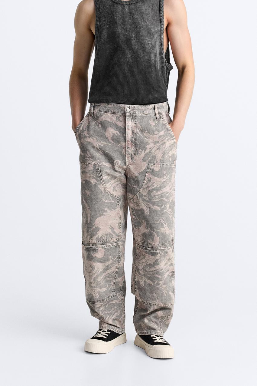 PRINTED CARPENTER TROUSERS WITH POCKET