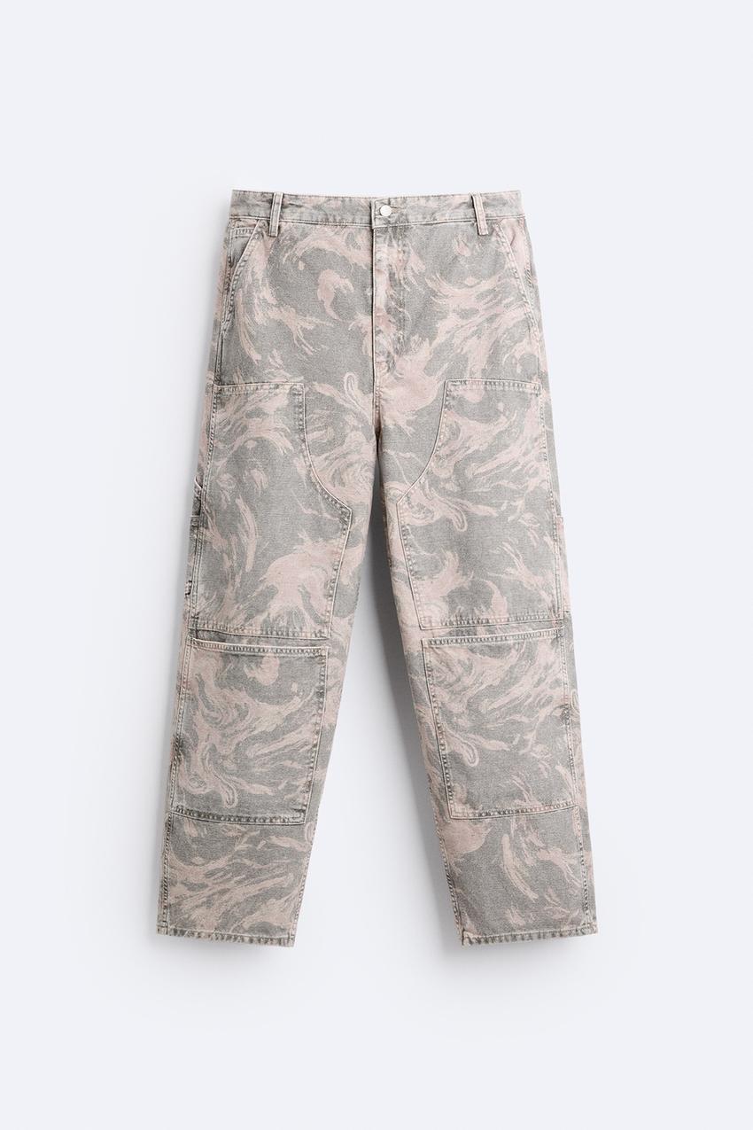 PRINTED CARPENTER TROUSERS WITH POCKET