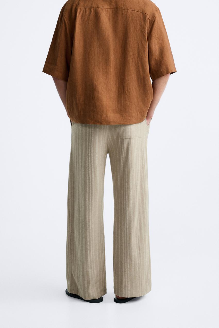 STRIPED JACQUARD TROUSERS