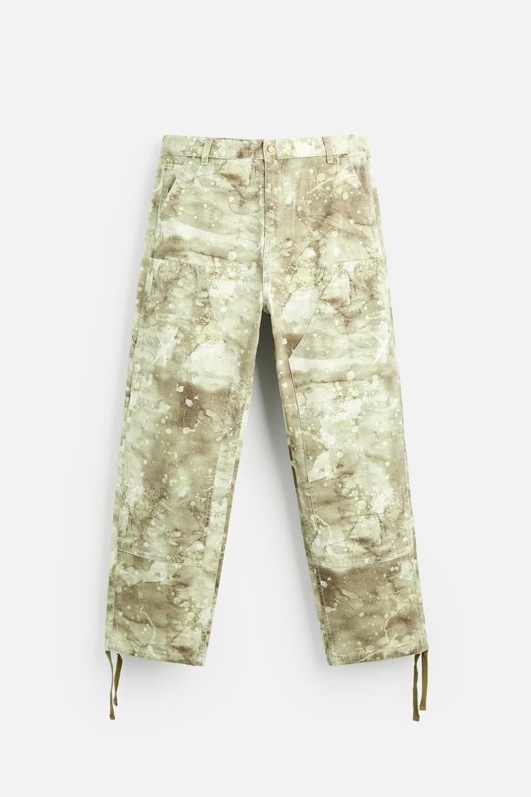 ABSTRACT PRINT CARPENTER TROUSER JEANS