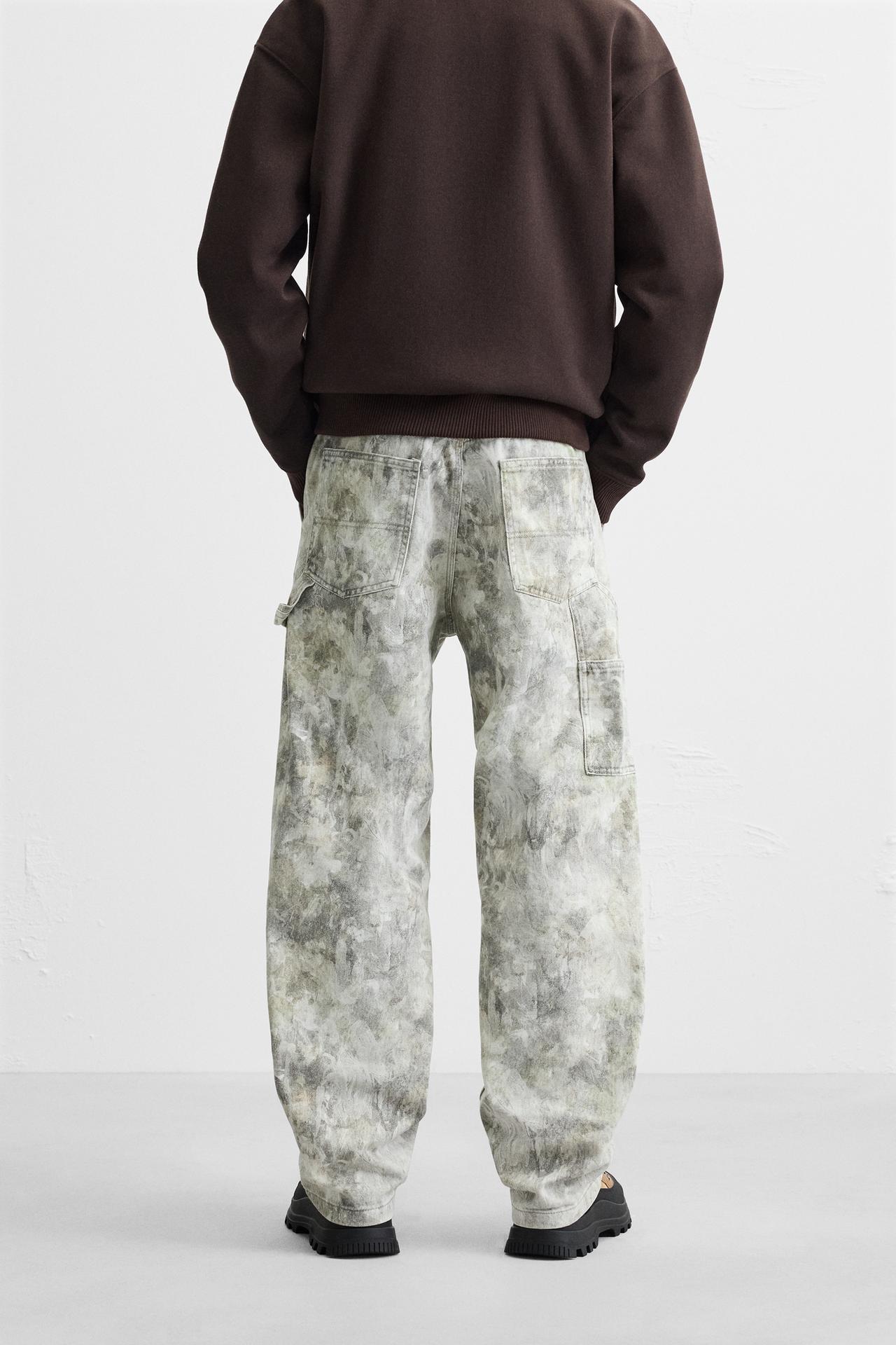 ABSTRACT PRINT CARPENTER TROUSER JEANS