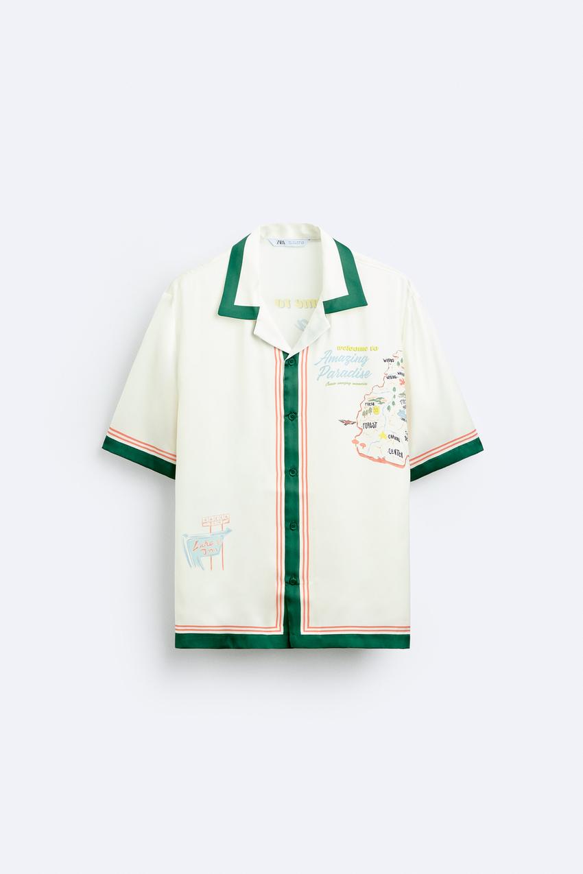 CONTRAST SATIN SHIRT