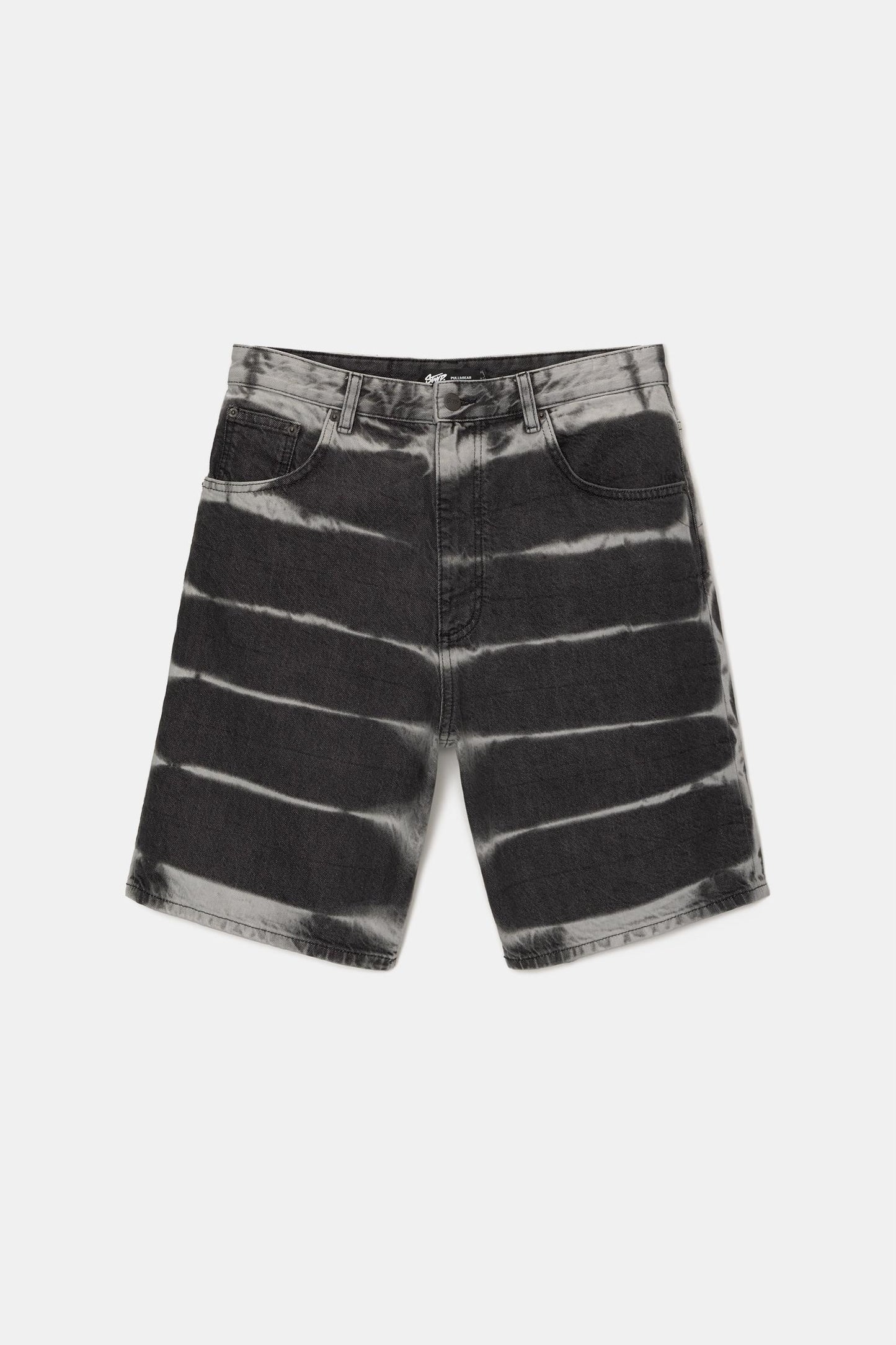 TIE-DYE DENIM BERMUDA SHORTS