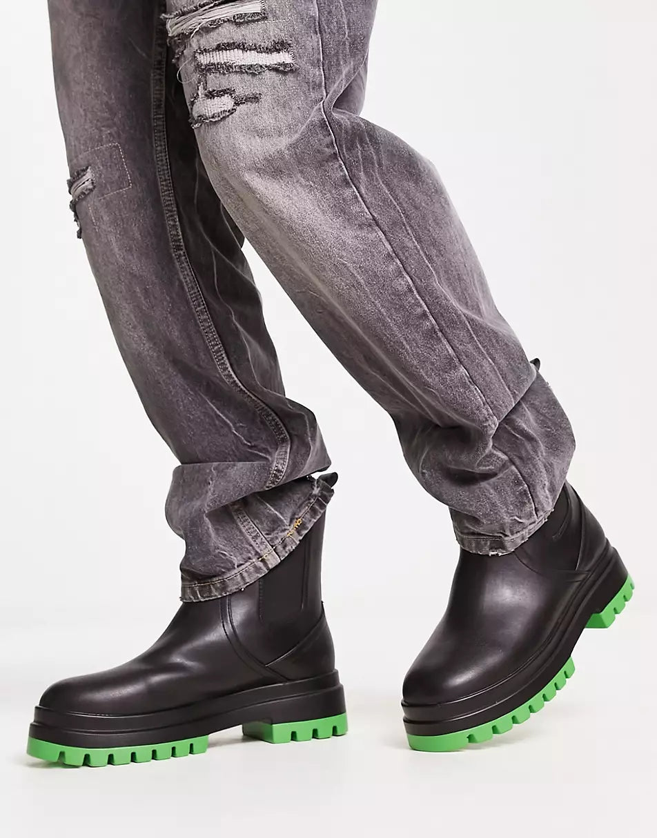 LONDON REBEL X CHUNKY CHELSEA BOOTS WITH CONTRAST SOLE