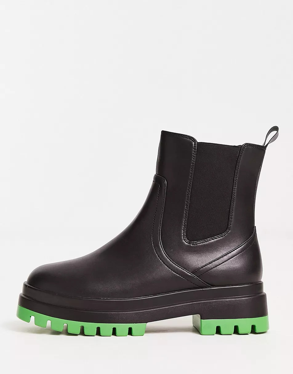 LONDON REBEL X CHUNKY CHELSEA BOOTS WITH CONTRAST SOLE