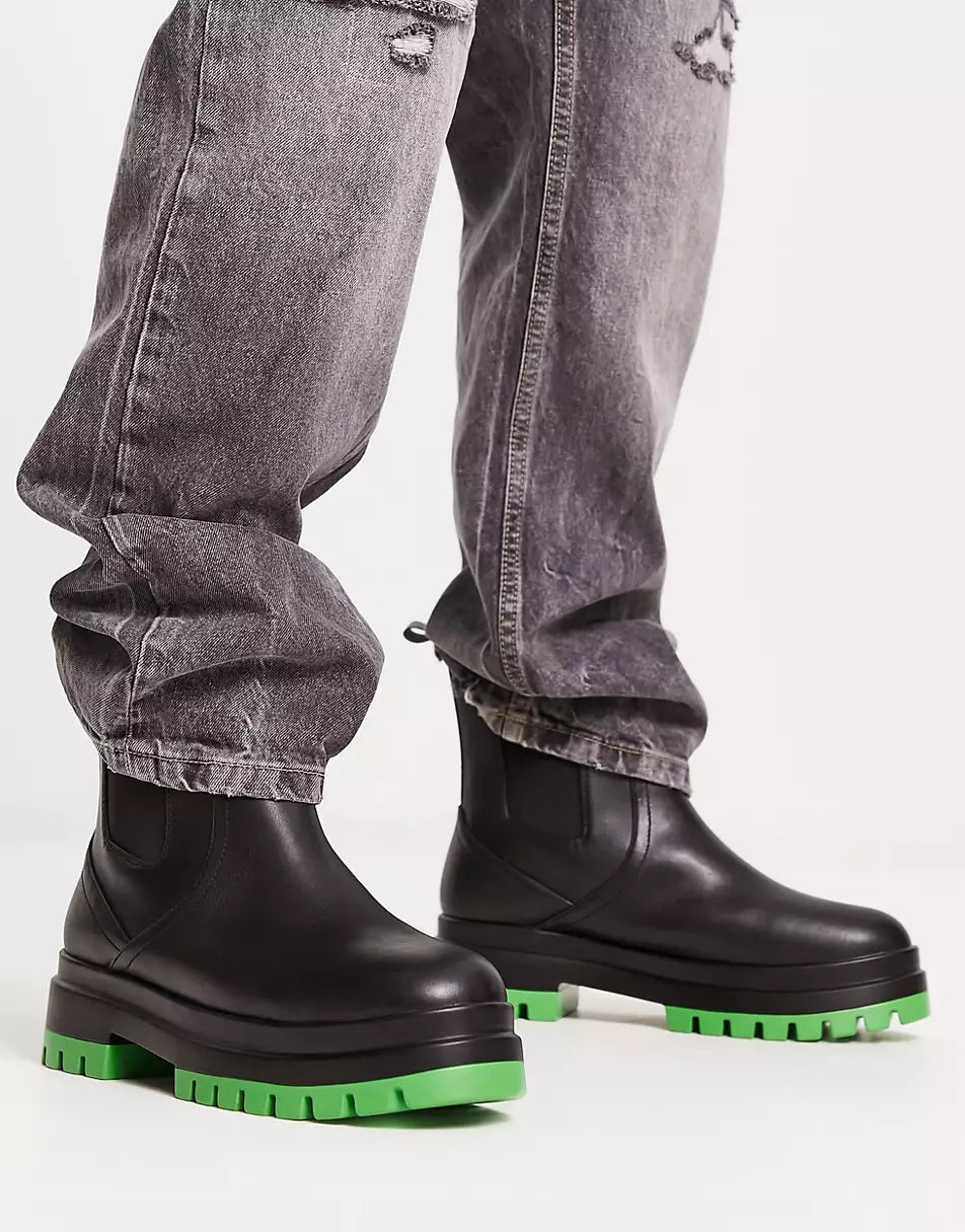 LONDON REBEL X CHUNKY CHELSEA BOOTS WITH CONTRAST SOLE