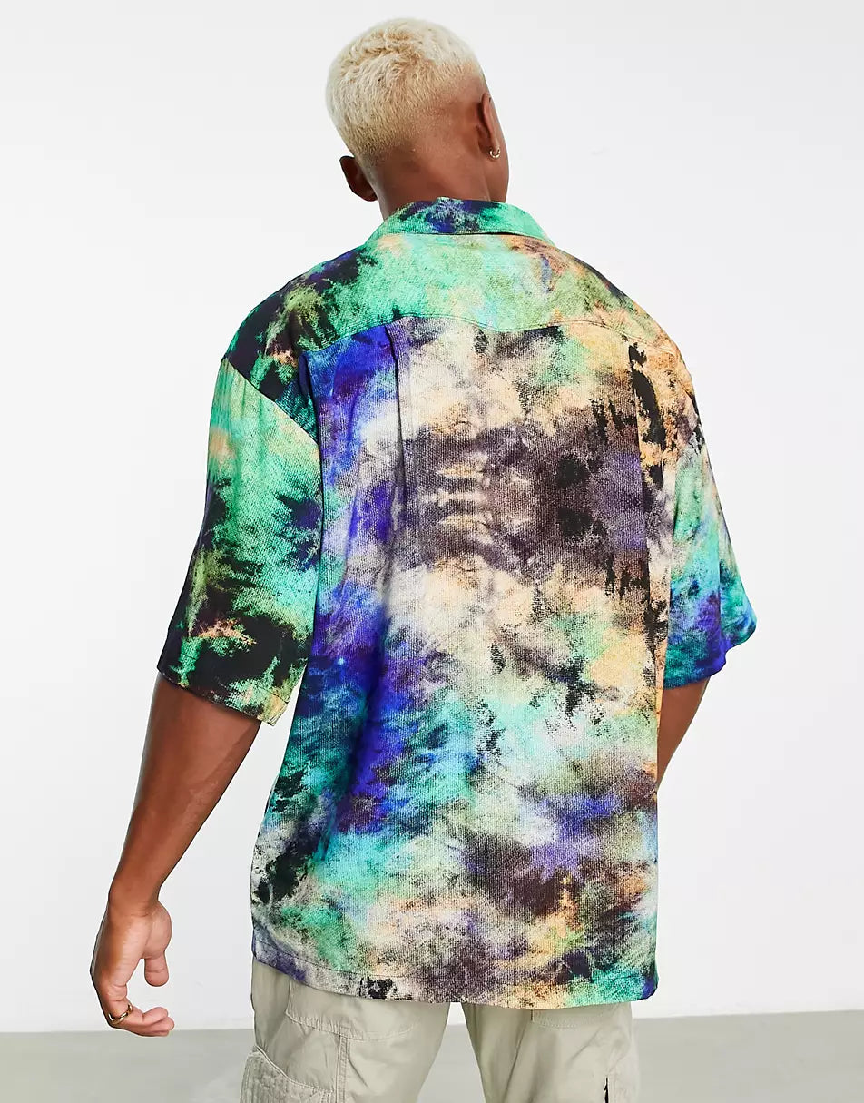 COFFEE OVERSIZED SNAKE PRINTED SHIRT