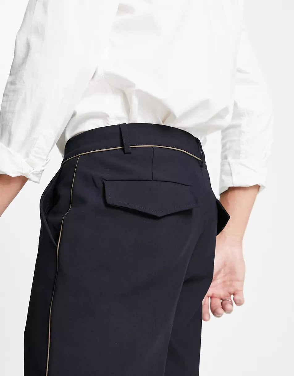 PIPED SMART TROUSERS