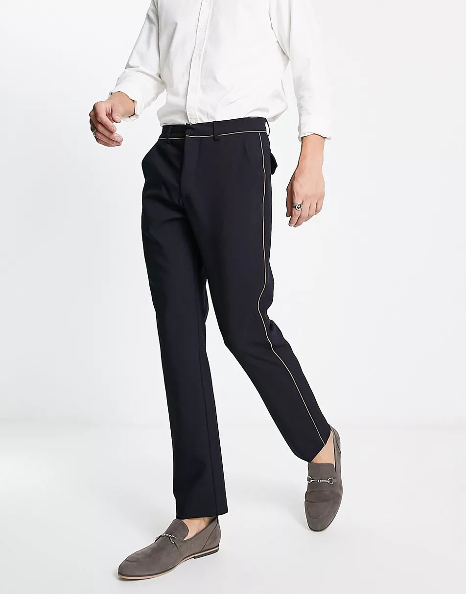 PIPED SMART TROUSERS