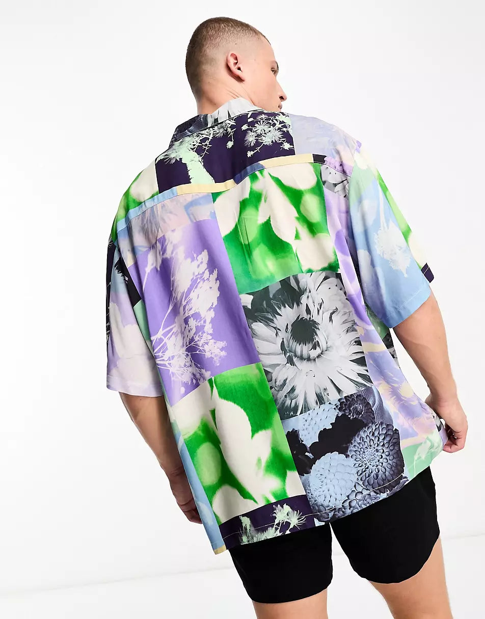 BOXY OVERSIZED SHIRT IN DIGITAL FLORAL PRINT