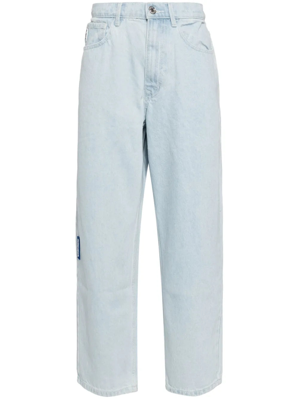 LOGO PATCH STRAIGHT LEG DENIM JEANS