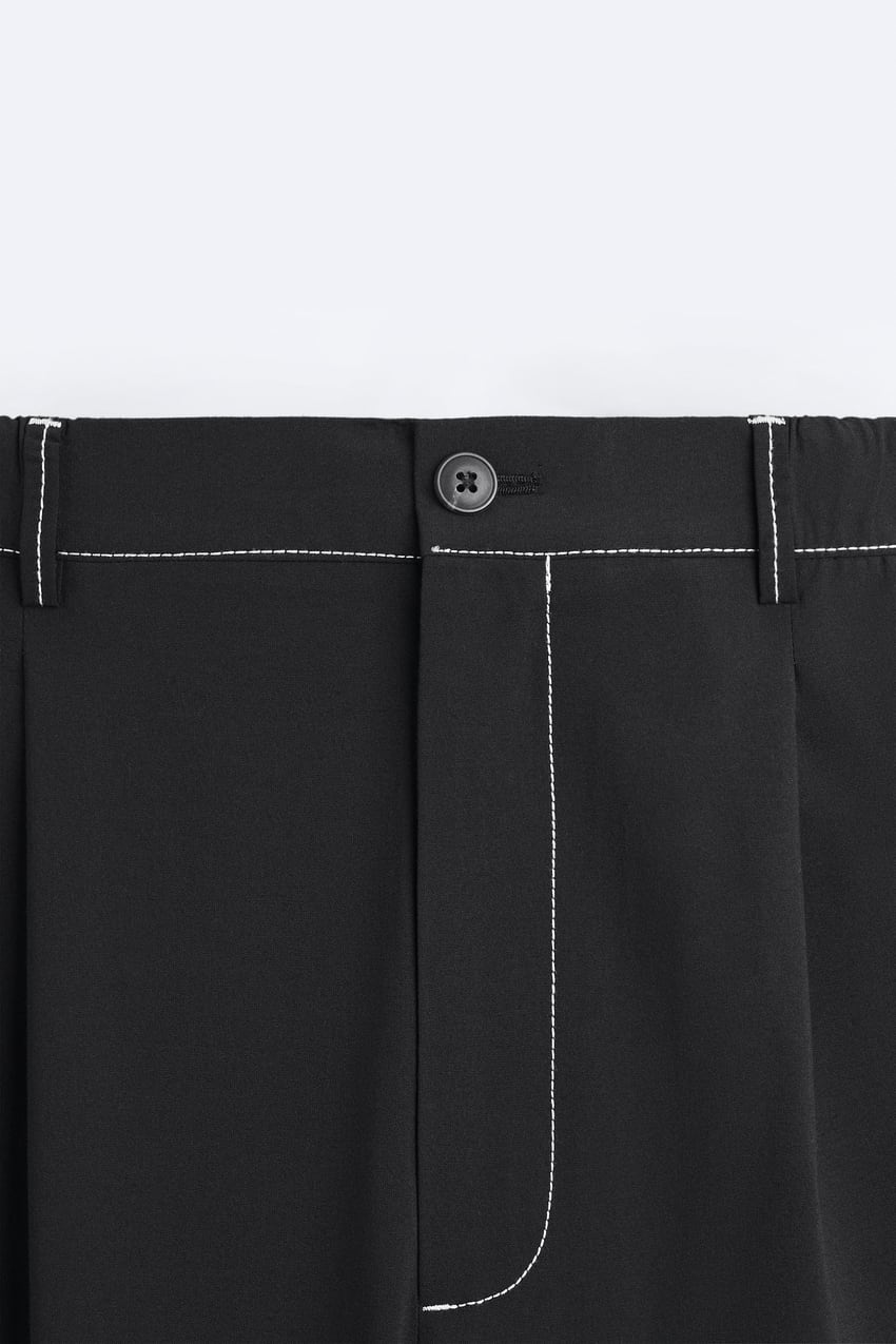TROUSERS WITH CONTRAST TOPSTITCHING