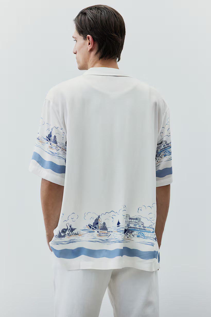 REGULAR FIT PRINTED RESORT SHIRT