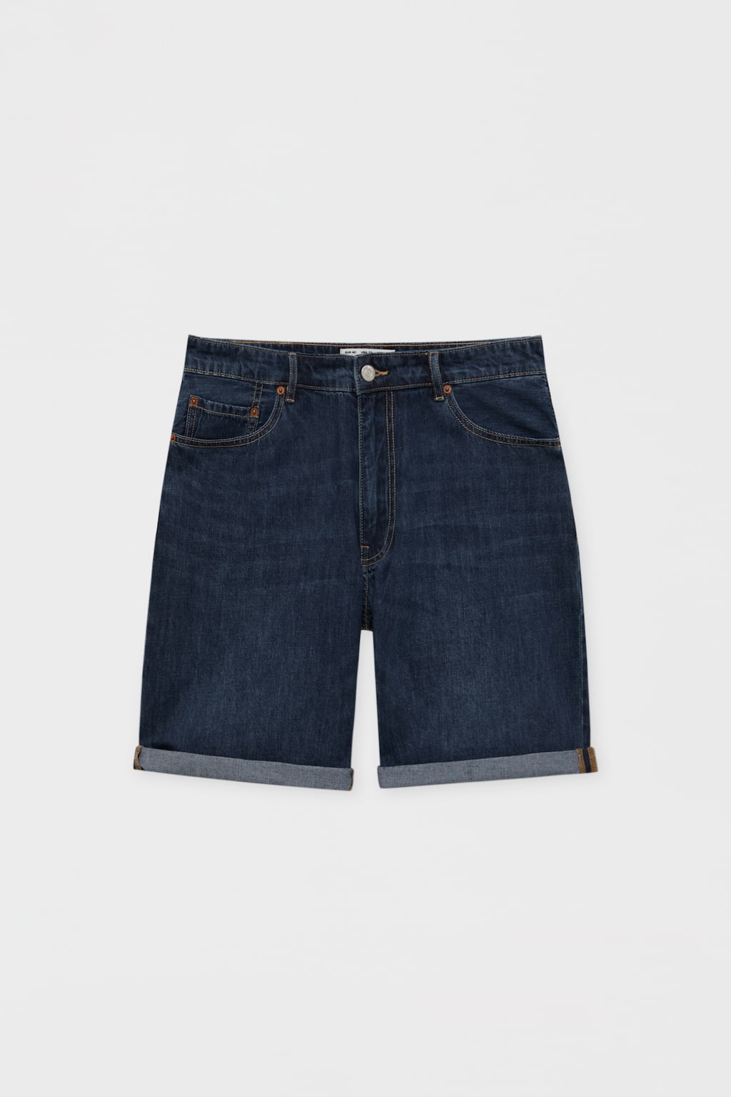 DENIM BERMUDA SHORTS WITH TURN-UP HEMS
