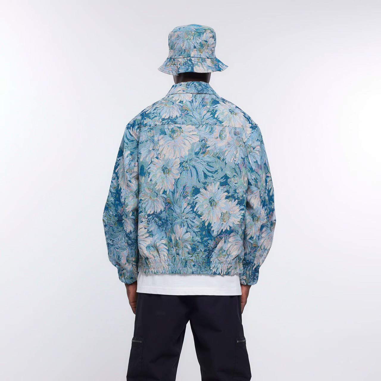 JACKET BLUE REGULAR FIT FLORAL HARRINGTON