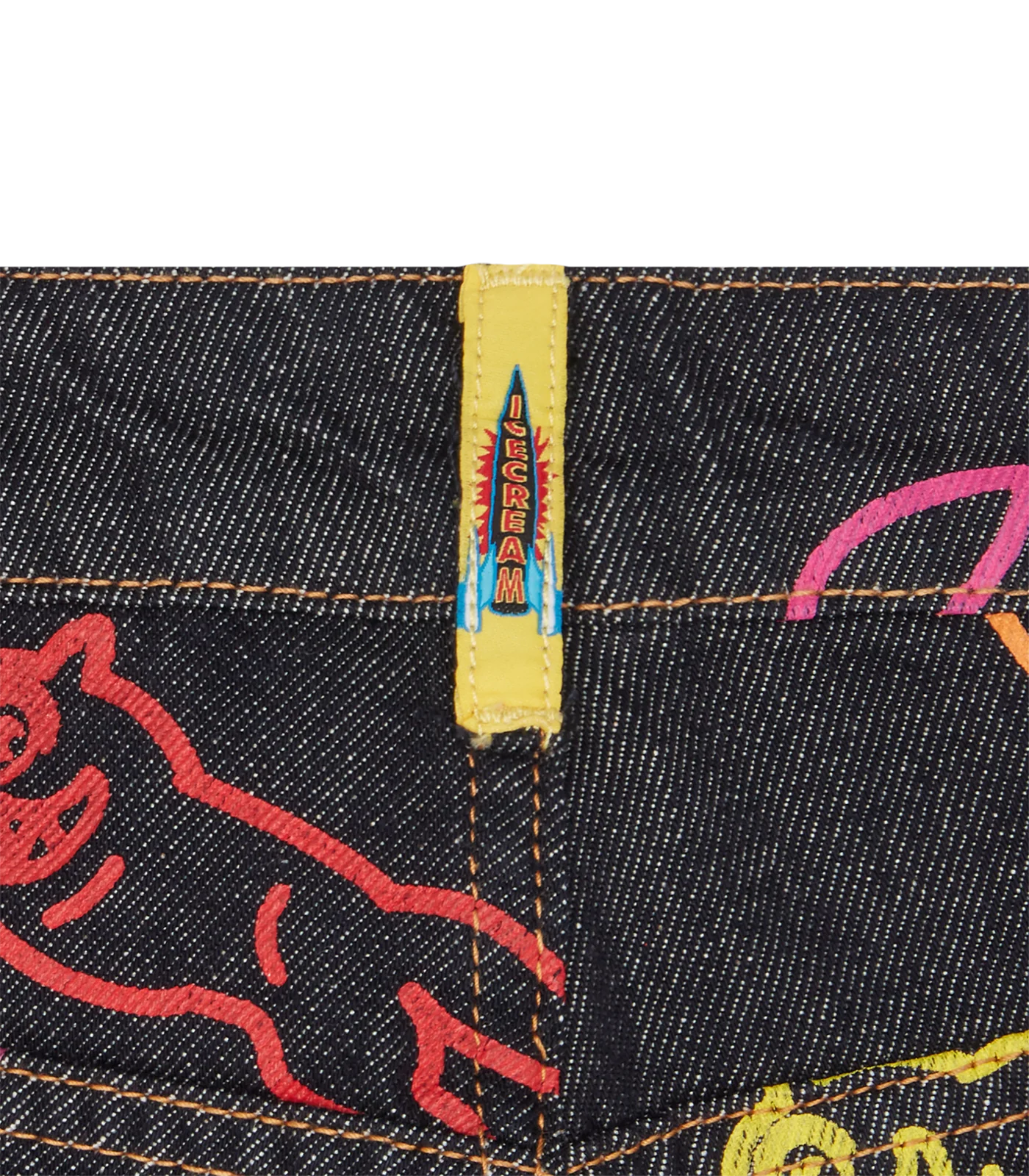 ALLOVER RUNNING DOG DENIM SHORTS