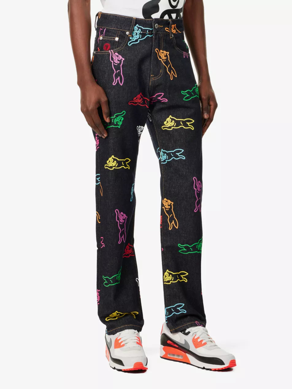 ALLOVER RUNNING DOG DENIM JEANS PANTS
