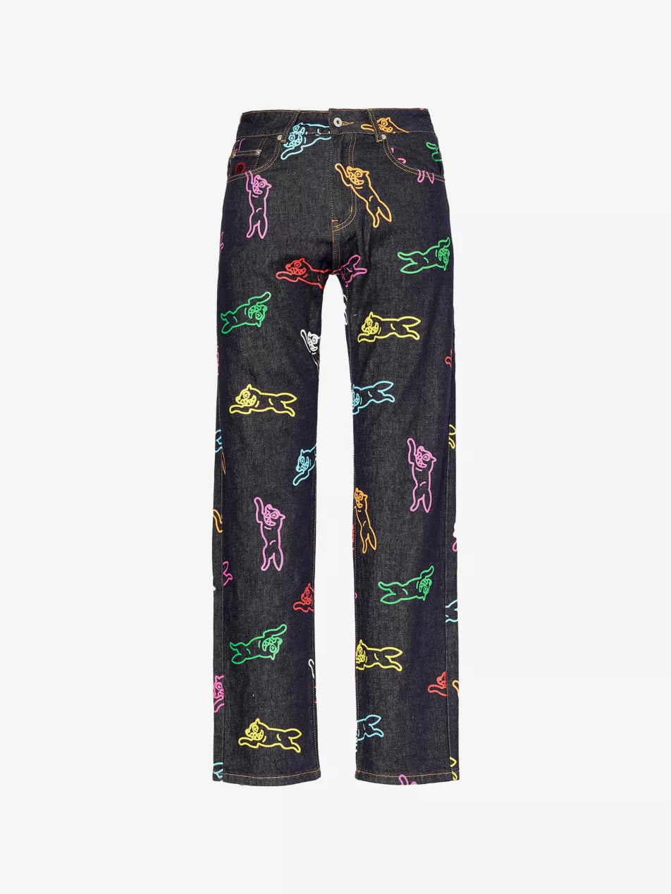 ALLOVER RUNNING DOG DENIM JEANS PANTS