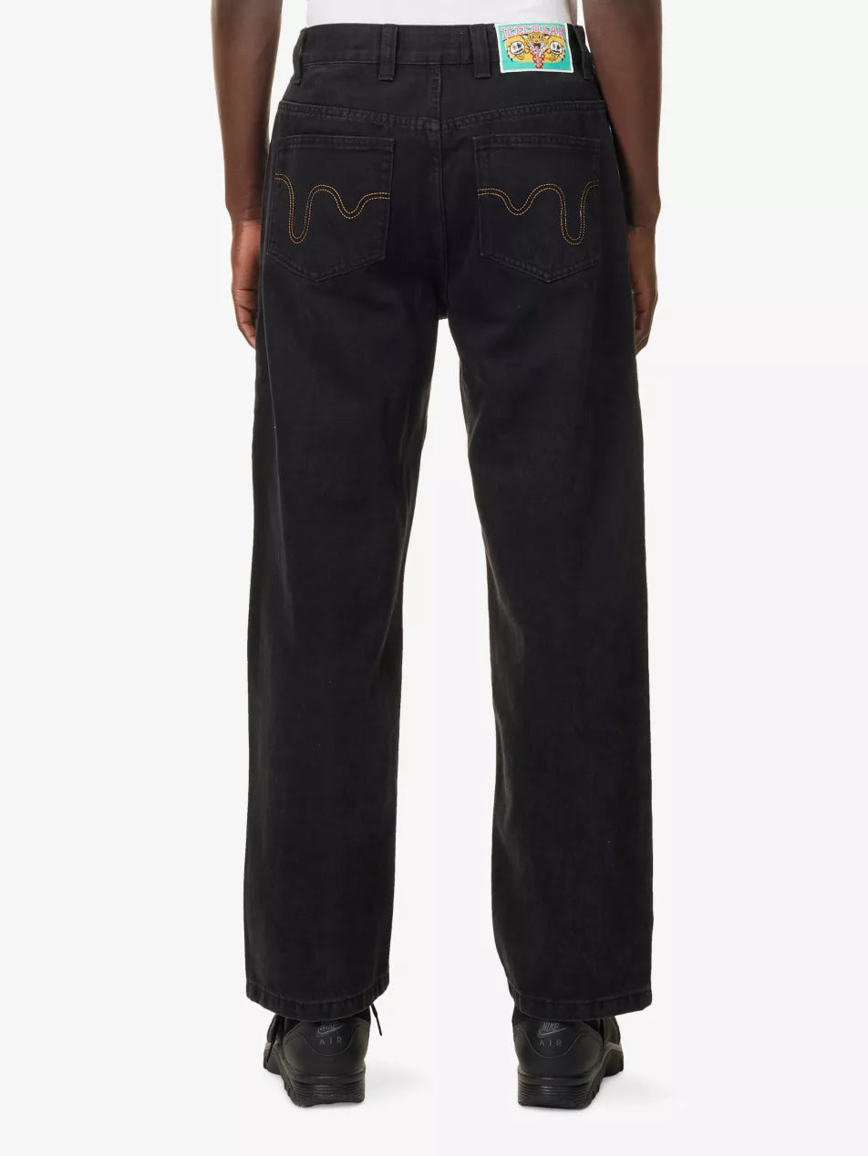 RUNNING DOG DOUBLE SCOOP RELAXED-FIT DENIM JEANS