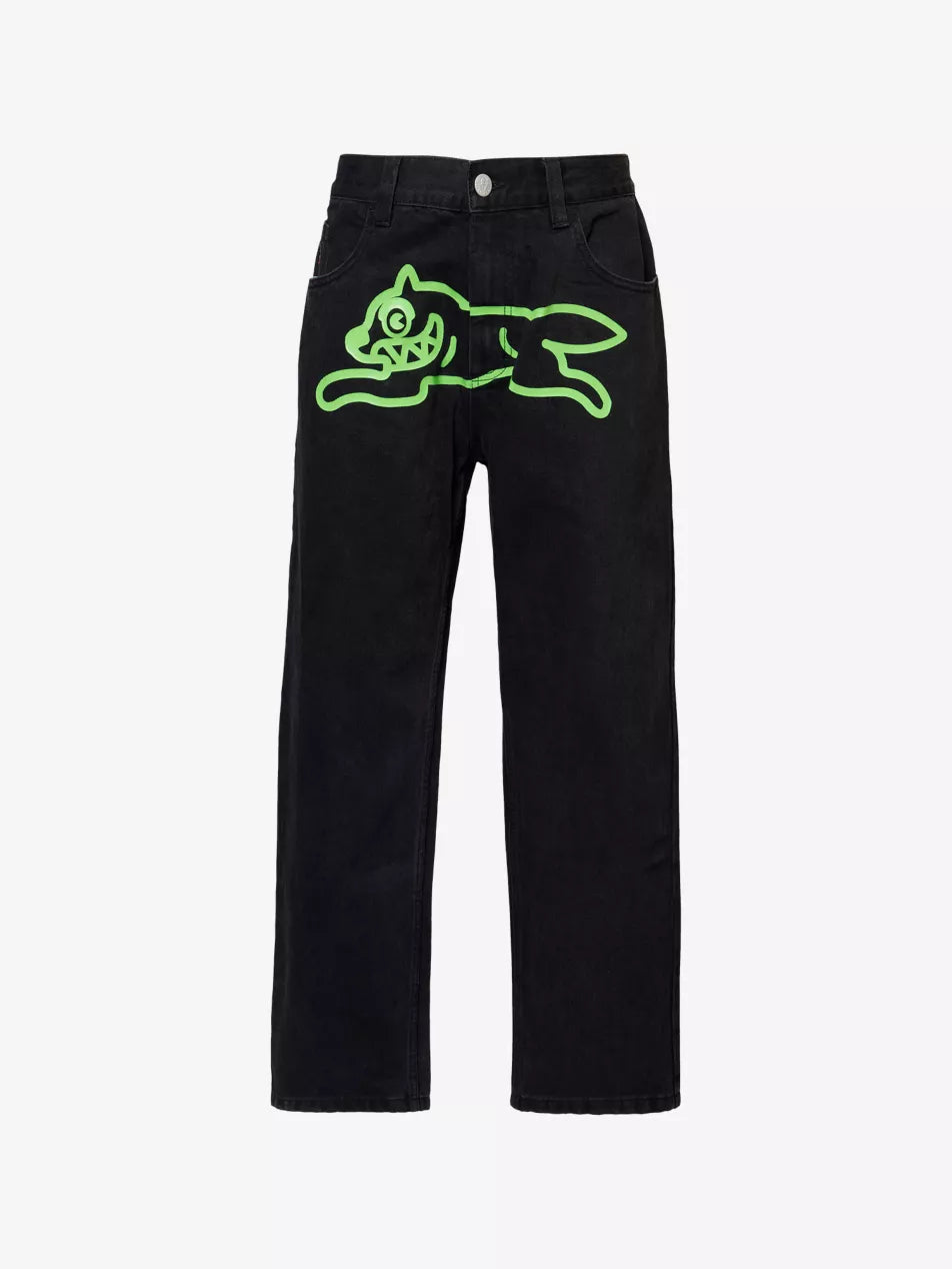 RUNNING DOG DOUBLE SCOOP RELAXED-FIT DENIM JEANS