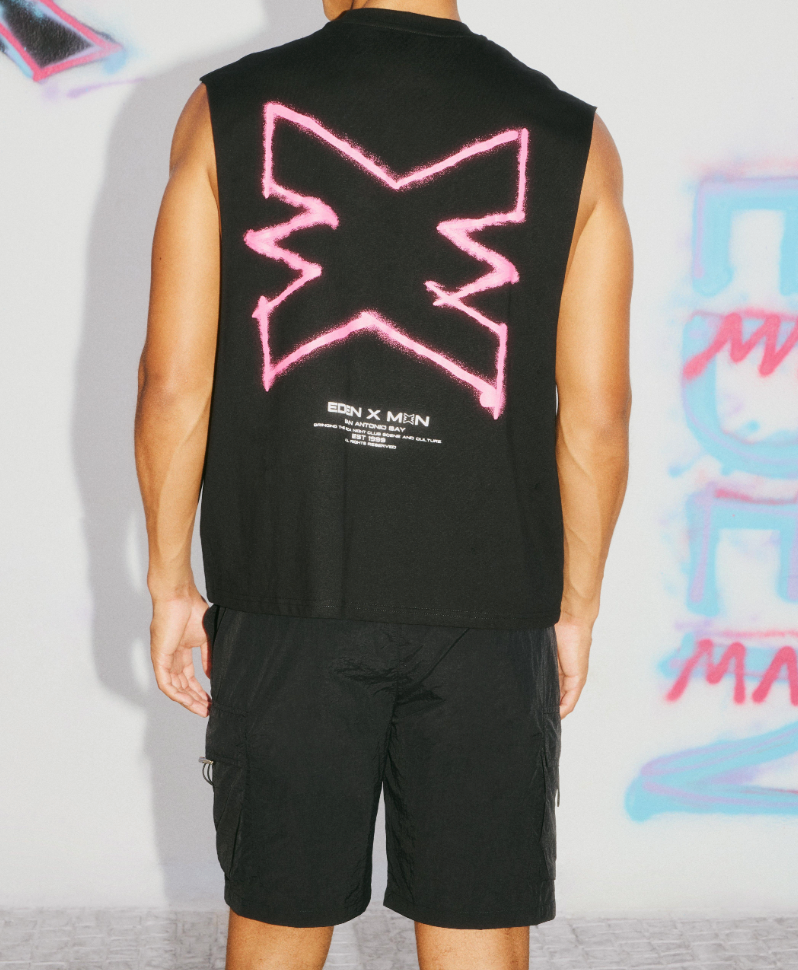 BOOHOOMAN X EDEN IBIZA OVERSIZED DROP ARMHOLE TANK