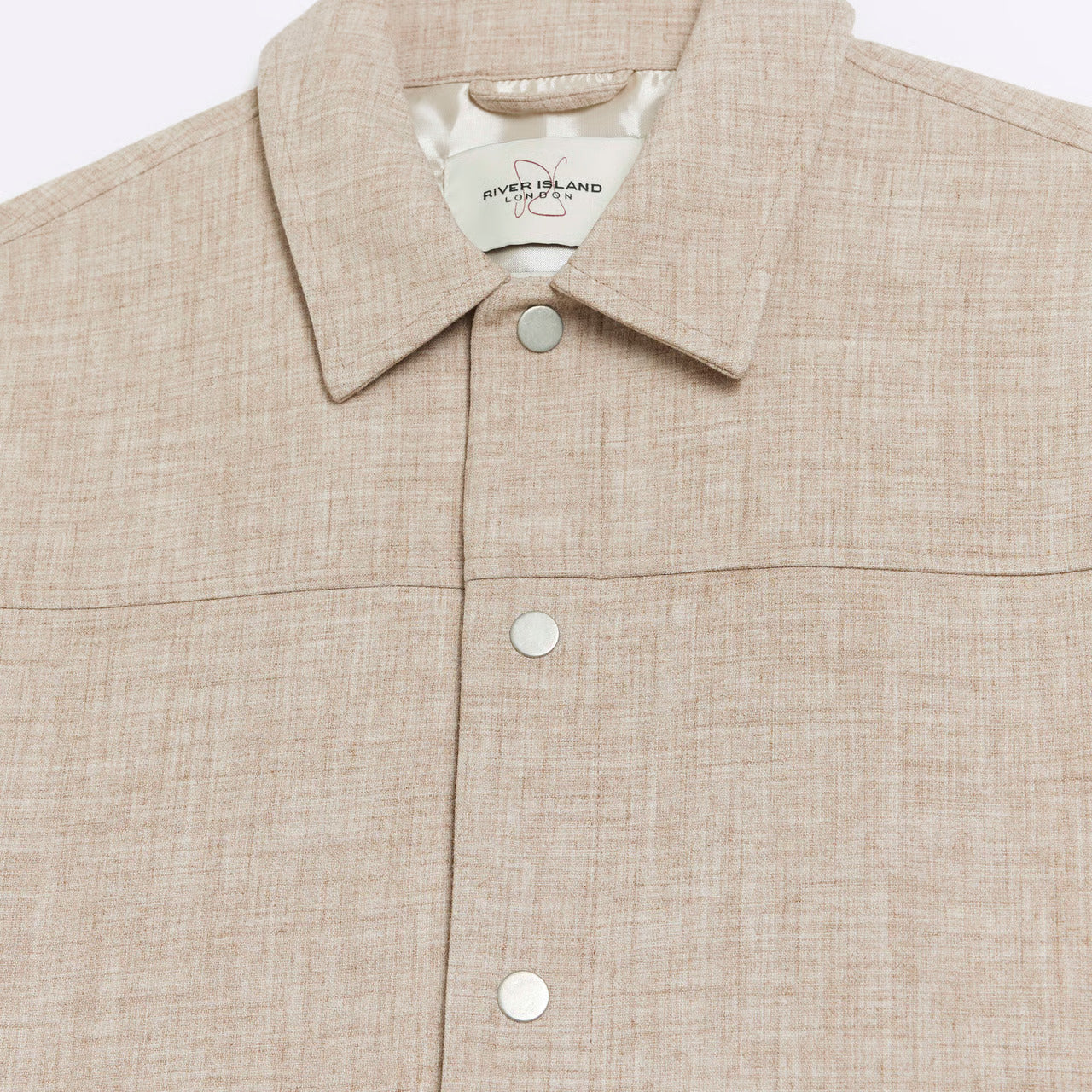 MENS SHACKET BEIGE OVERSIZED FIT TEXTURED