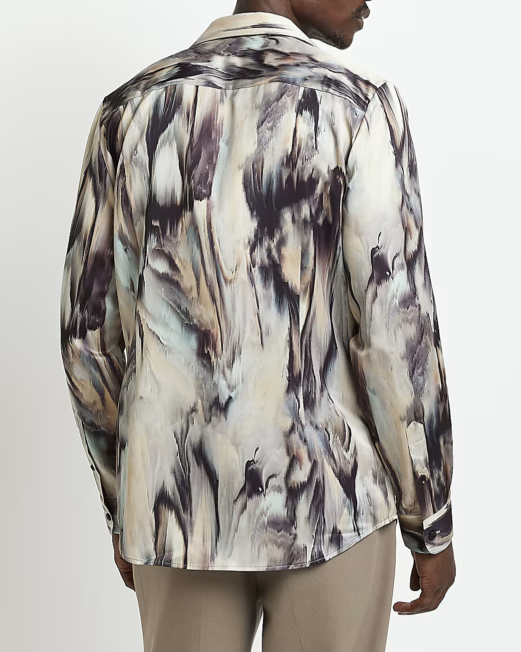 BEIGE REGULAR FIT PRINT LONG SLEEVE SHIRT