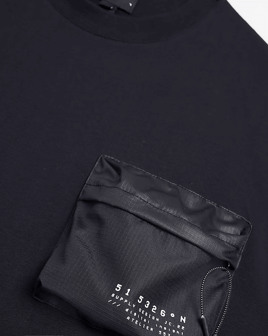 BLACK OVERSIZED FIT UTILITY POCKET T-SHIRT