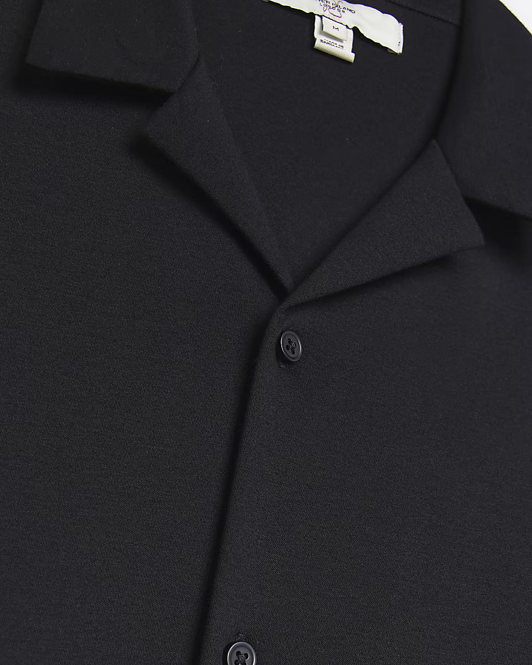 BLACK REGULAR FIT JERSEY REVERE SHIRT