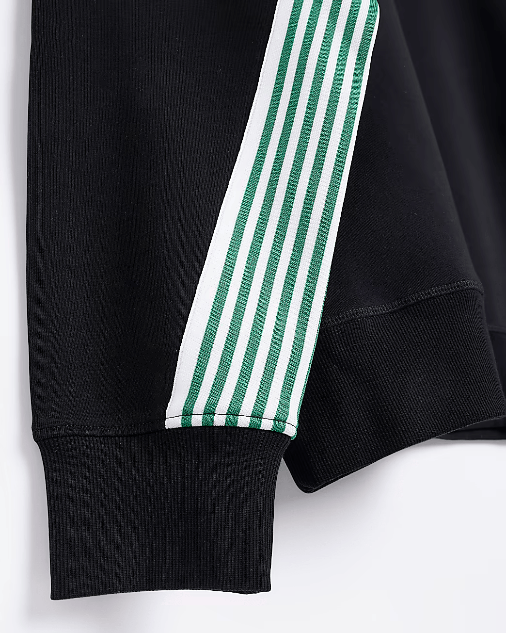 BLACK REGULAR FIT TAPED SWEATSHIRT