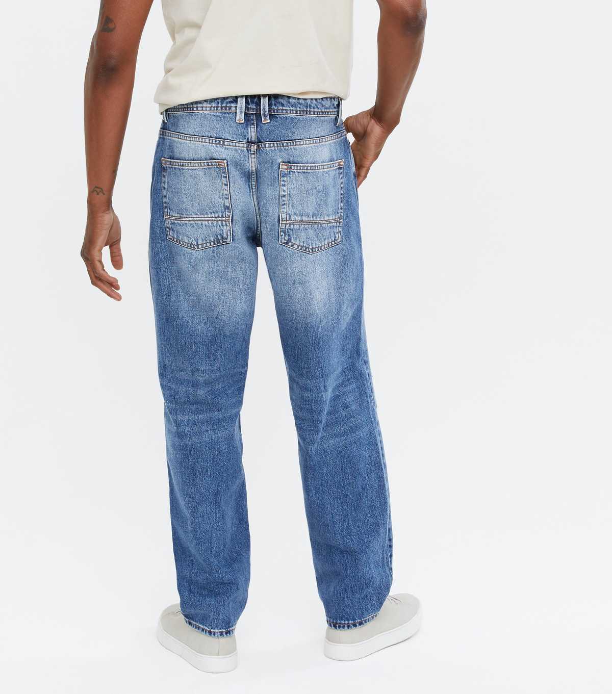 BRIGHT BLUE RIPPED RELAXED FIT JEANS