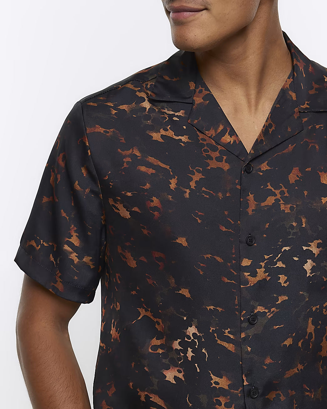 BROWN LEOPARD PRINT REVERE SHIRT