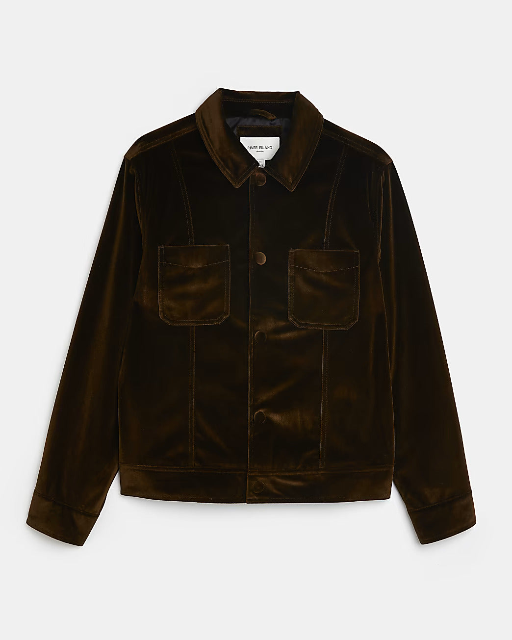 BROWN VELVET REGULAR FIT WESTERN JACKET