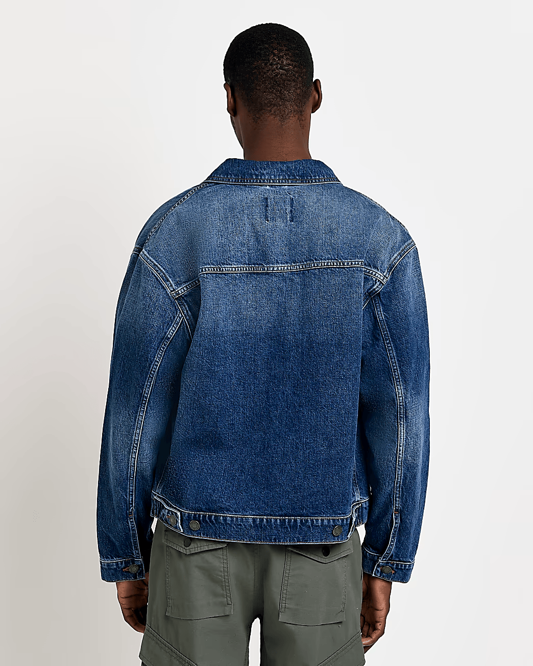 DARK BLUE BOXY FIT DENIM JACKET
