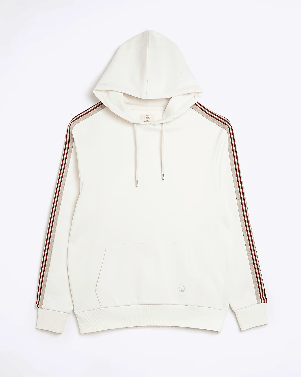 ECRU REGULAR FIT STRIPED SLEEVE HOODIE Orijo .ng