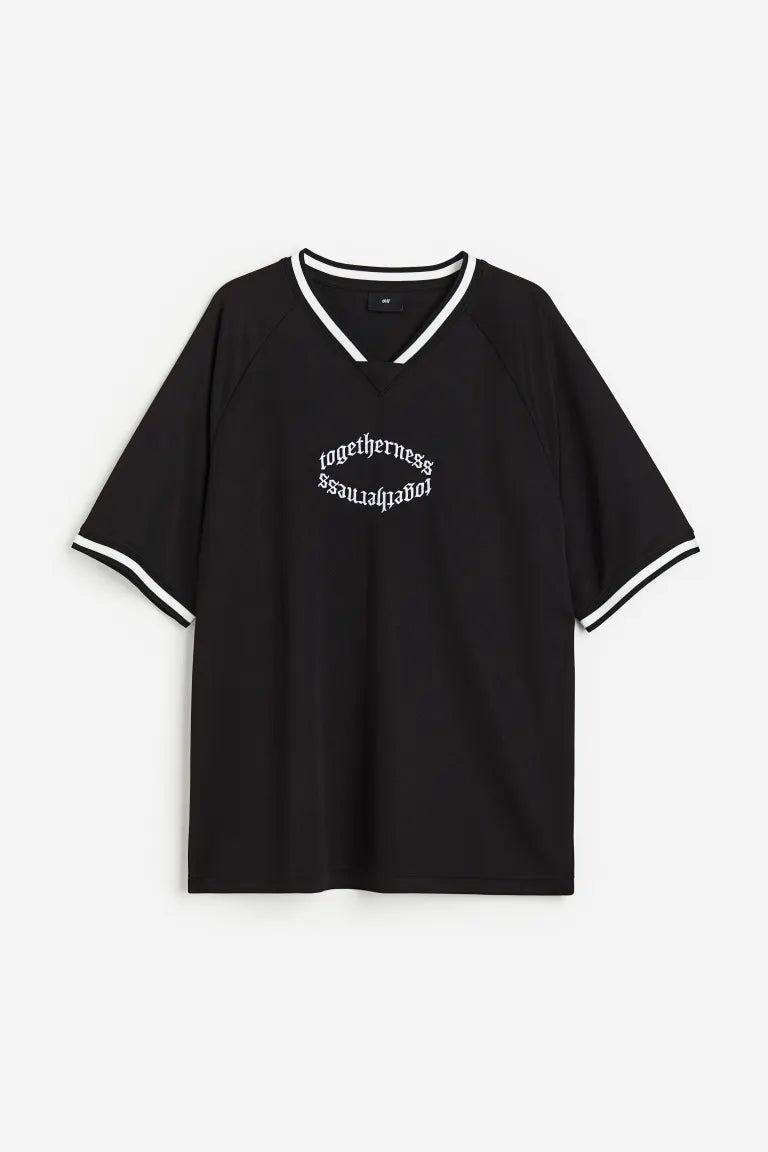 OVERSIZED FIT PRINTED MESH T-SHIRT – - Main Image