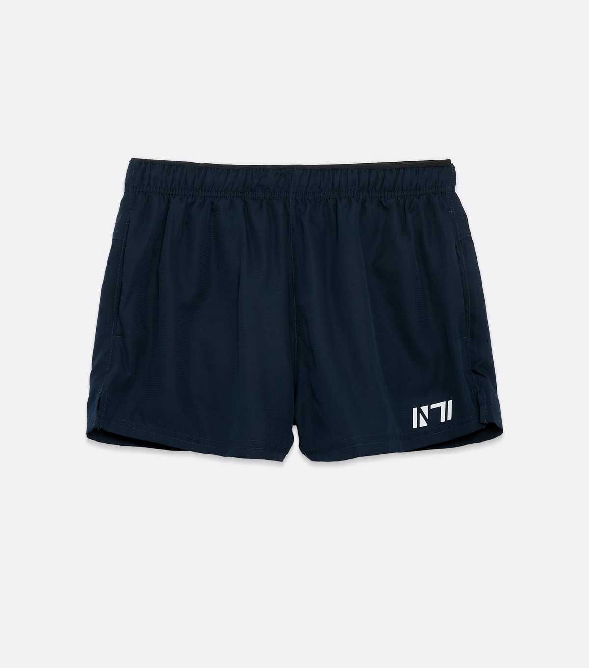 NAVY REFLECTIVE LOGO TRAINING SHORTS