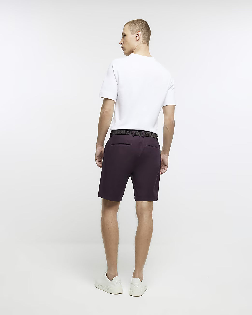REGULAR FIT BELTED CHINO SHORTS