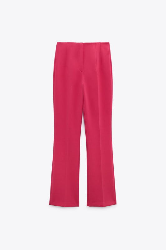 HIGH-RISE FLARED TROUSERS