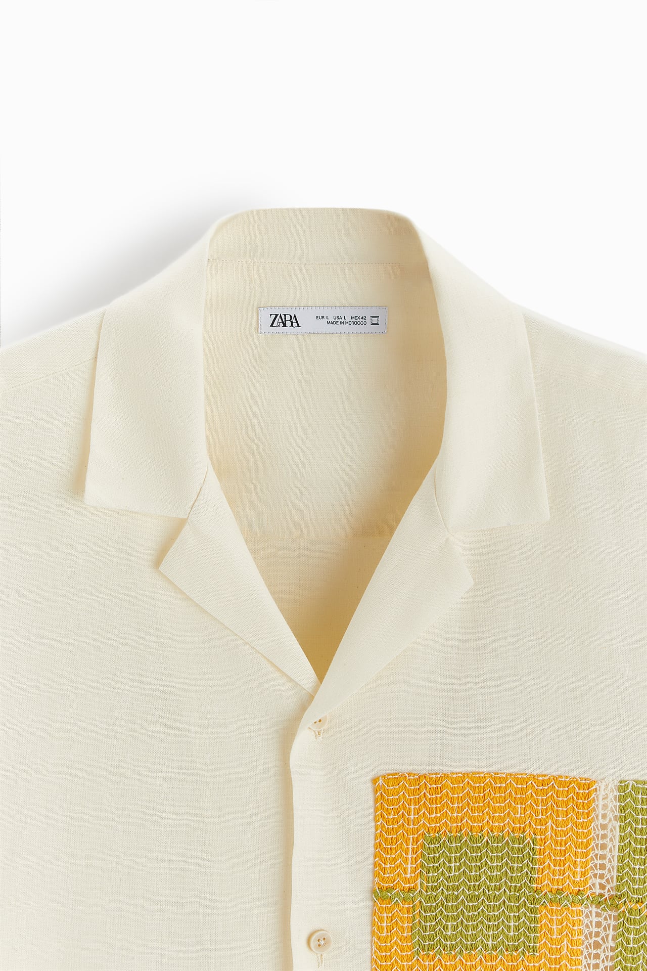 CONTRAST CROCHET SHIRT SAND