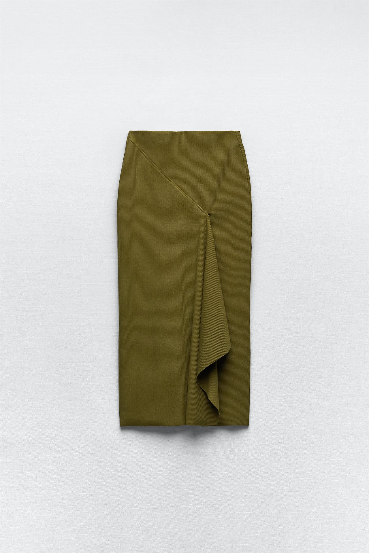 RUFFLED RIBBED SKIRT