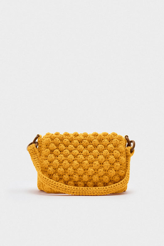 CROCHET SHOULDER BAG WITH KNOTTED TEXTURE