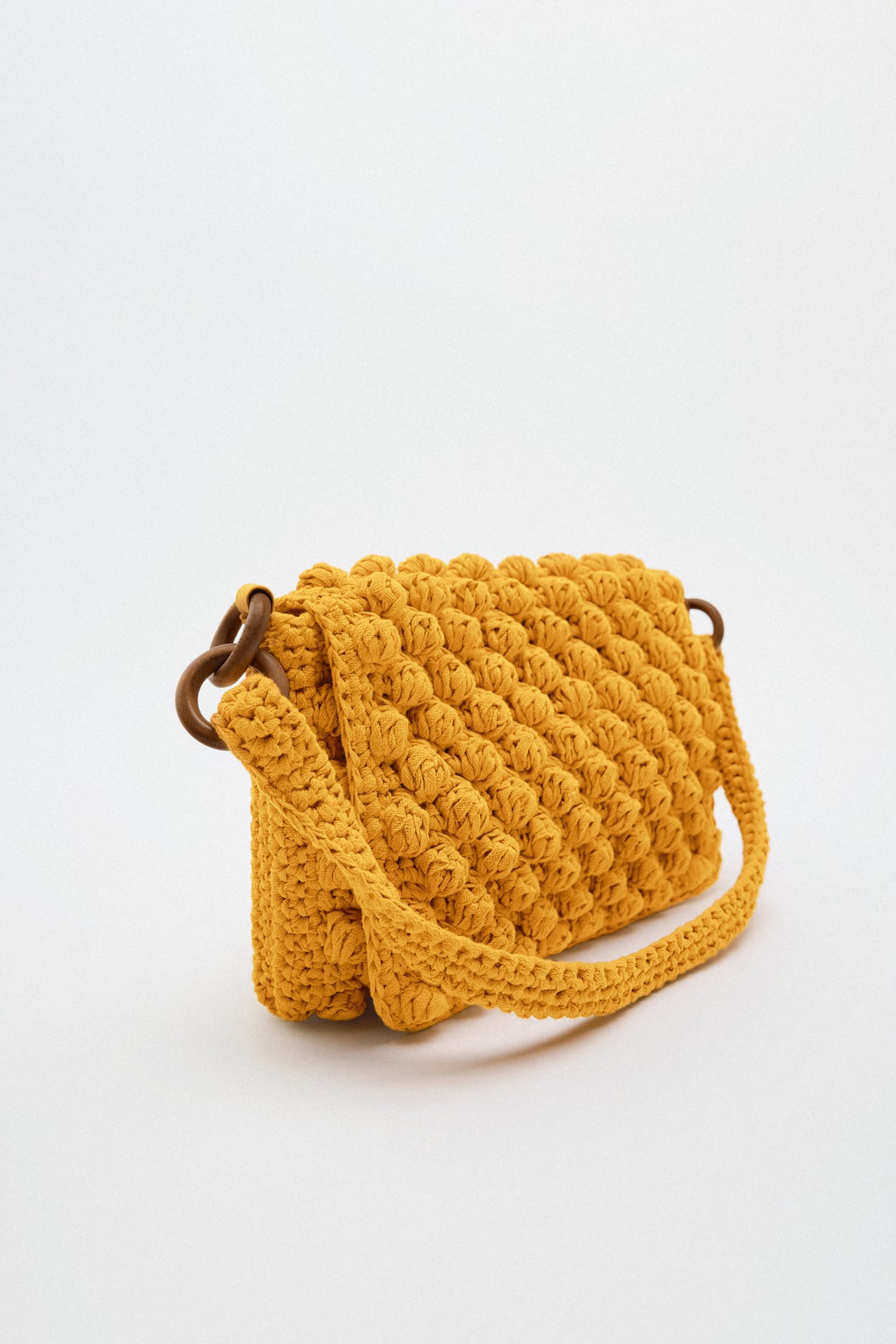 CROCHET SHOULDER BAG WITH KNOTTED TEXTURE