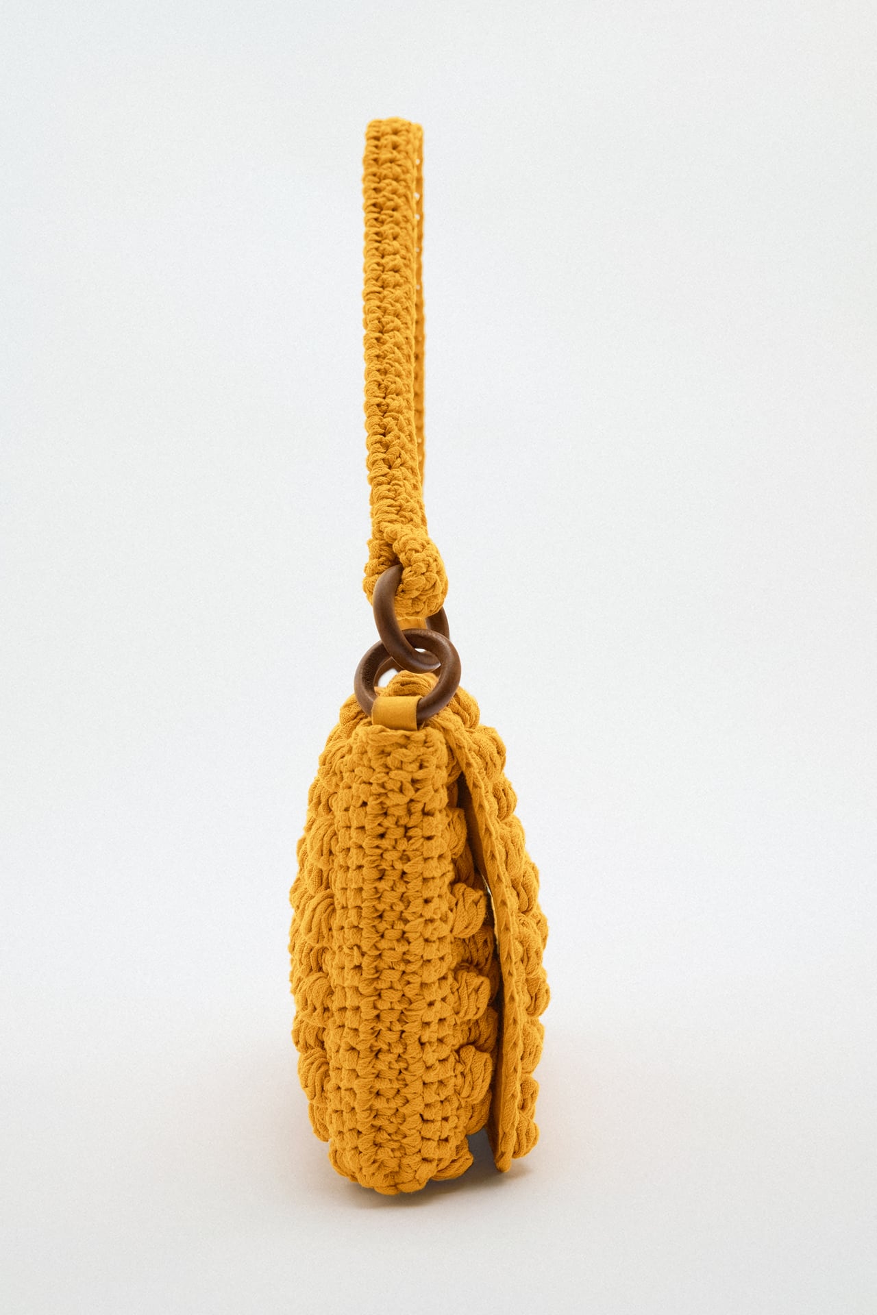 CROCHET SHOULDER BAG WITH KNOTTED TEXTURE