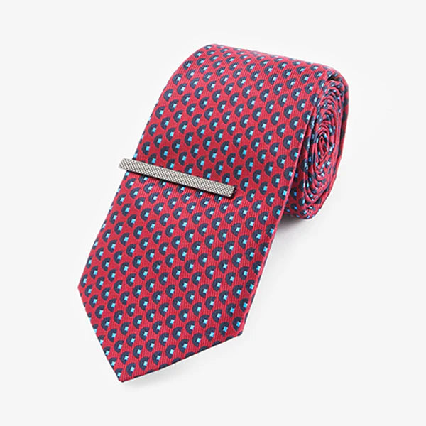 MOON WITH TIE CLIP PATTERN TIE