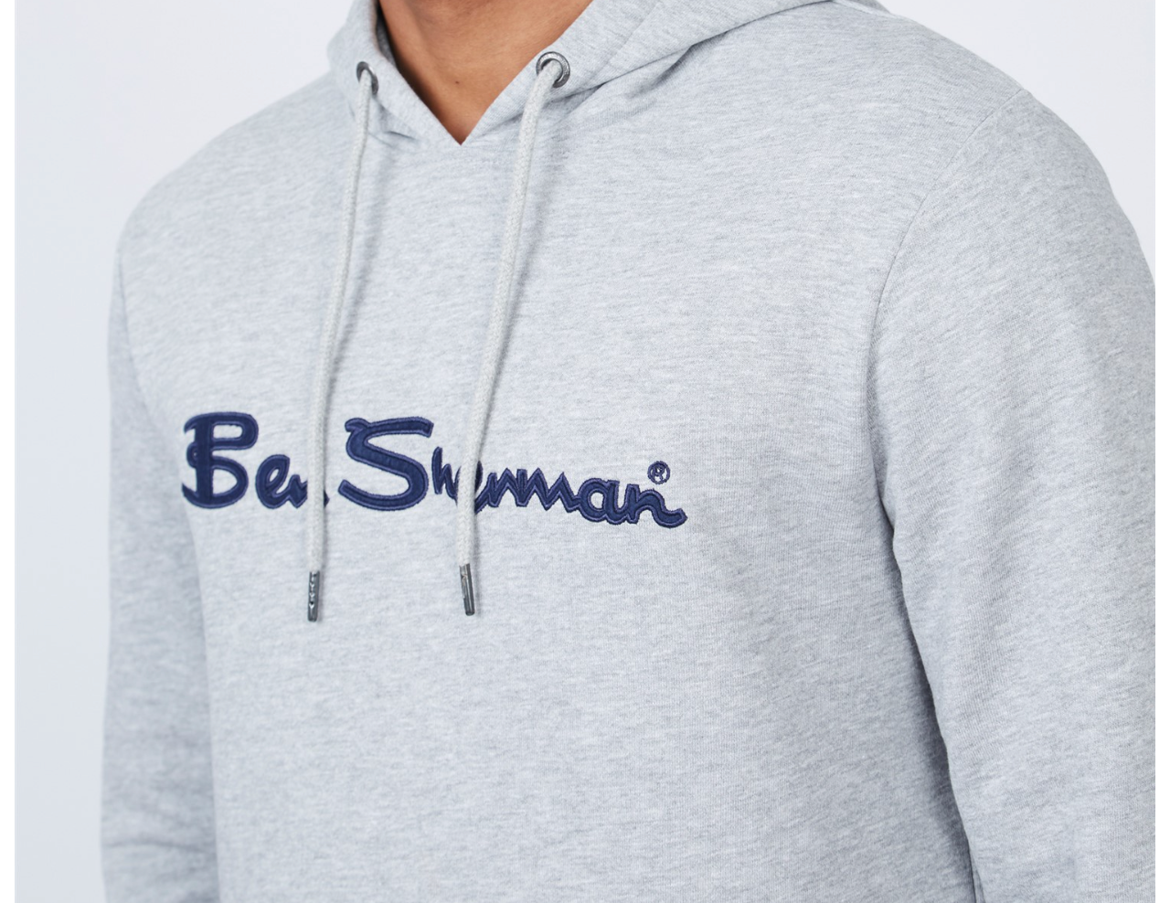 APPLIQUE LOGO HOODIE - GREY MARL