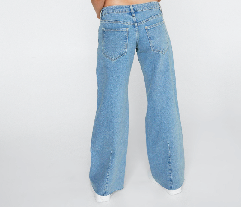 PETITE EMBRIODERED WIDE LEG JEANS