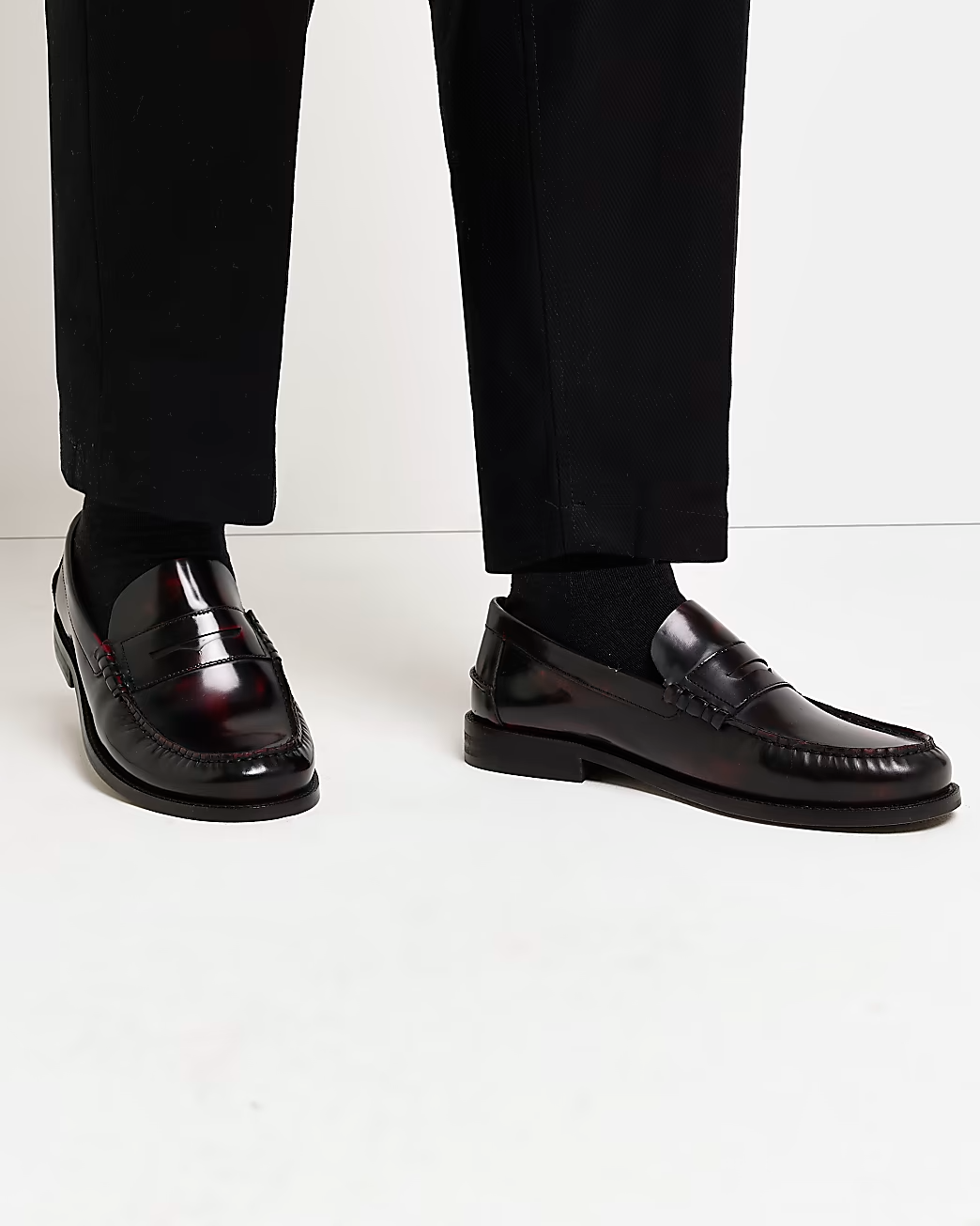 DARK RED LEATHER LOAFERS