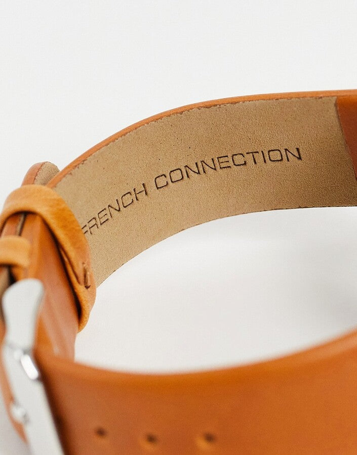 REAL LEATHER STRAP WATCH IN TAN BROWN
